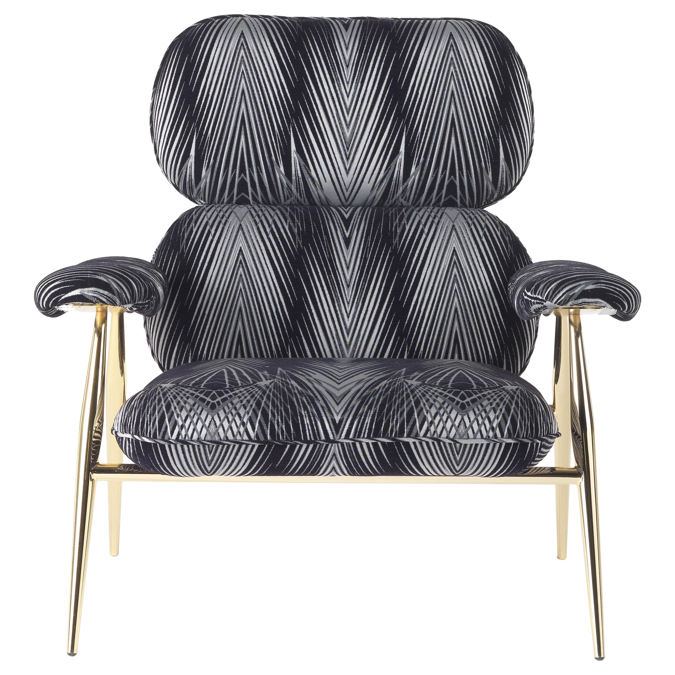 21st Century Tahiti Armchair in Fabric by Roberto Cavalli Home Interiors  For Sale