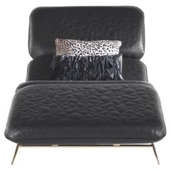 21st Century Tahiti Chaise Lounge in Leather by Roberto Cavalli Home Interiors