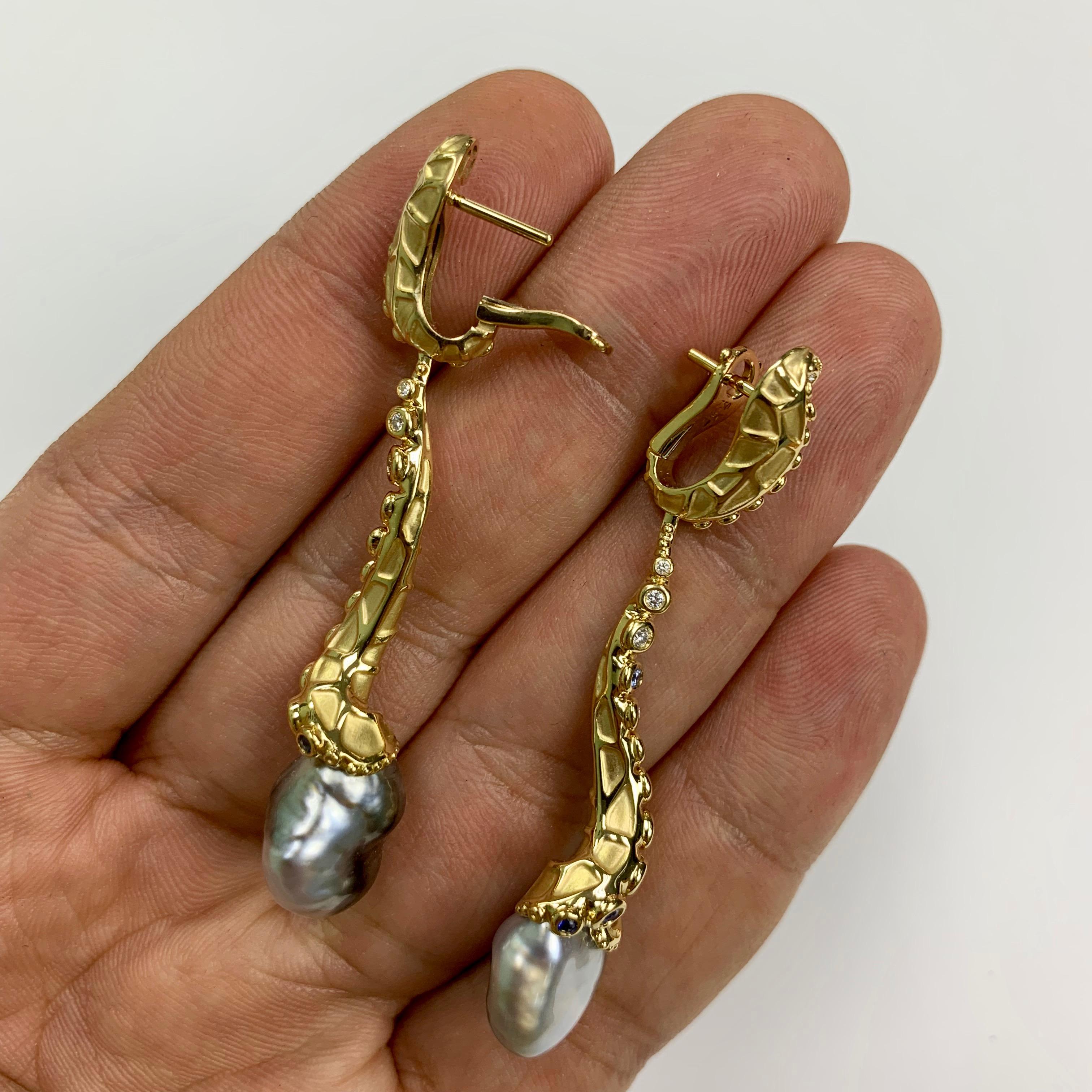 octopus earrings gold