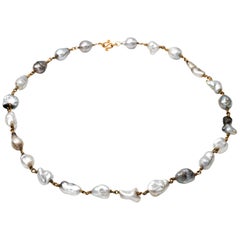 Collana barocca con perle di Tahiti in oro 18 carati