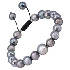 Pulsera de perlas de Tahití con cierre de cordón para HOMBRES