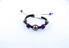 Tahiti Pearls, Amethyst and White Gold 18 Karat Bracelet
