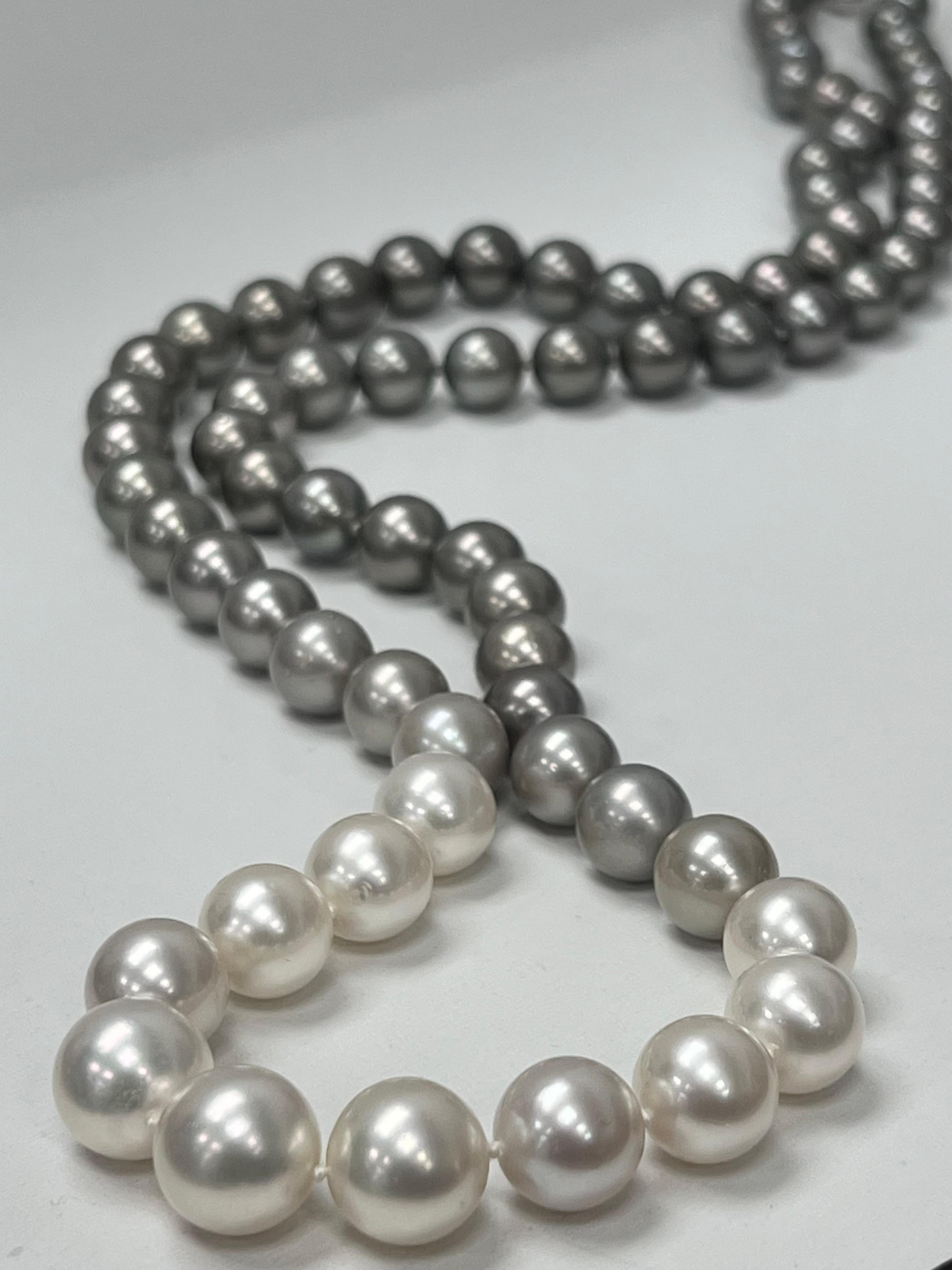 Modern Tahitian and South Sea Ombre Necklace For Sale