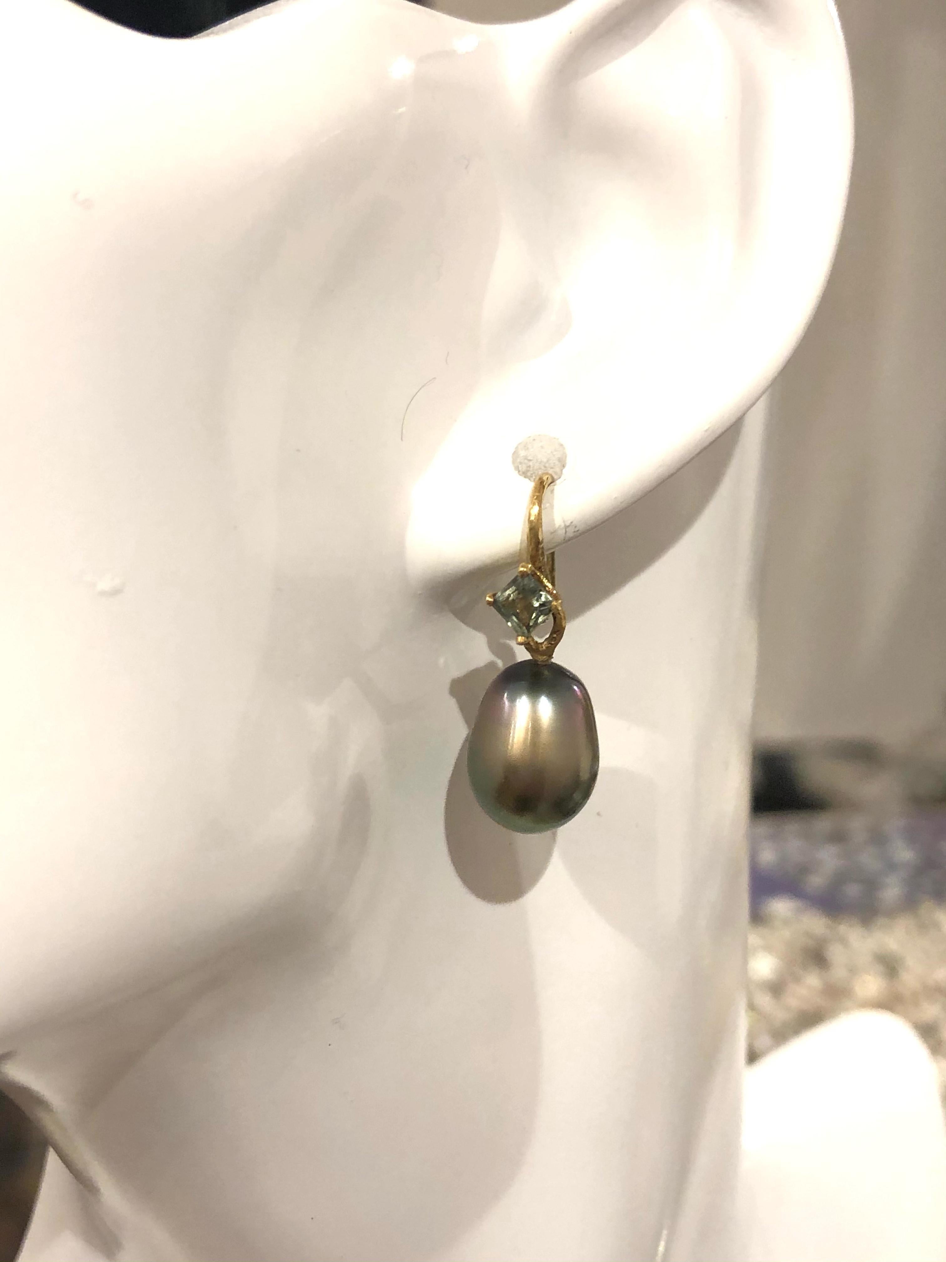 teal sapphire earrings