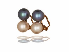 Tahitian and White Pearl Duo Earring