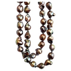 Vintage Tahitian Baroque Pearl 46" Necklace 12mm 