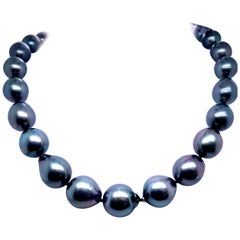 Tahitian Baroque Pearl Strand Necklace 14 Karat White Gold