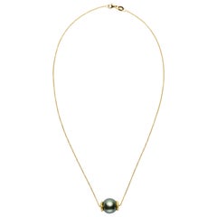 Susan Lister Locke Tahitian Black Pearl and 18 Karat Gold "Seaquin" Necklace