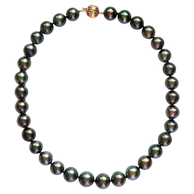 Tahitian Black Pearl Necklace For Sale