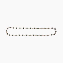 Tahitian Black Pearl & White Diamond 18K Rose Gold Bead Chain Link Necklace