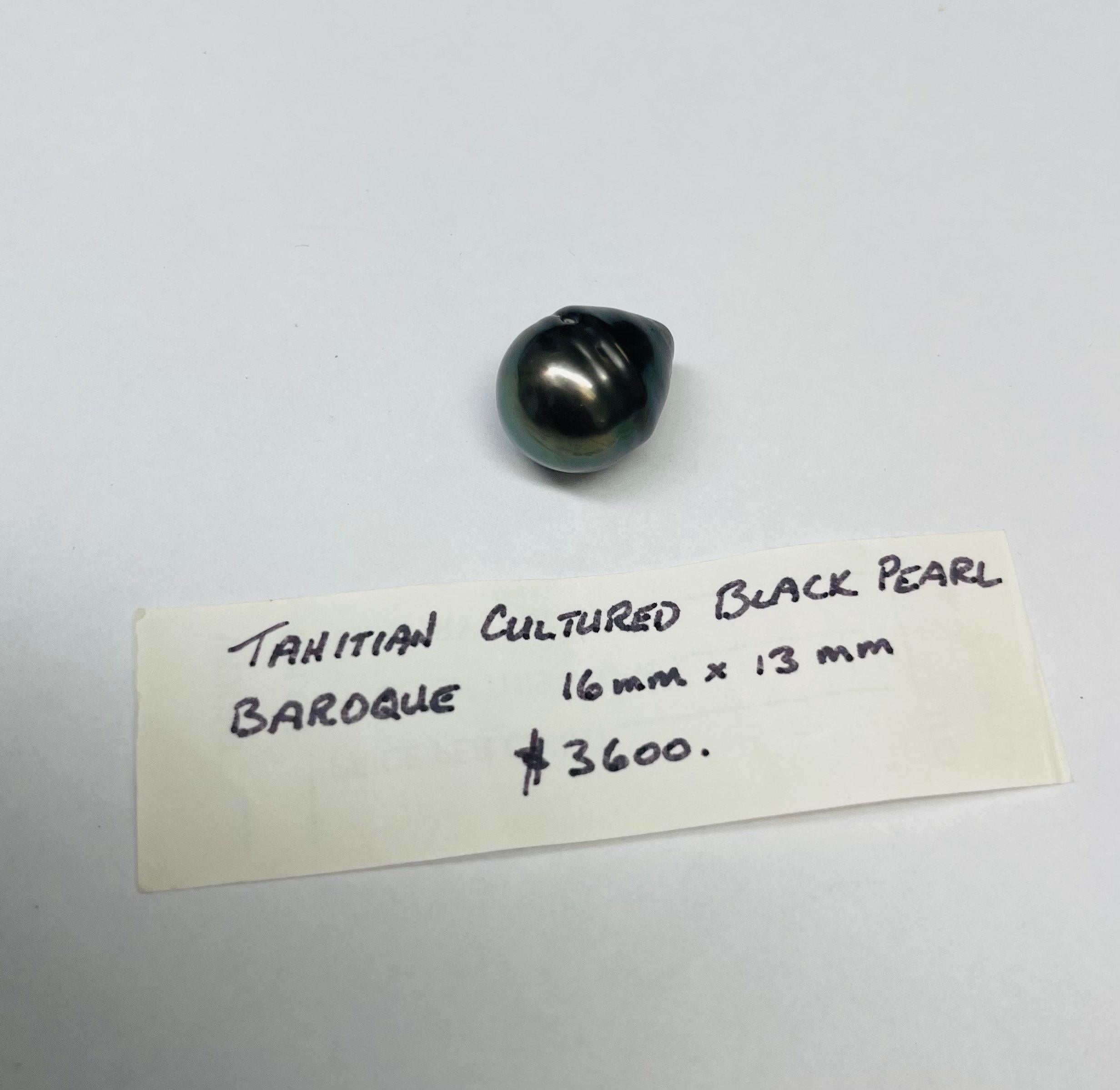 Round Cut Tahitian Cultured Black Pearl 16mm High Luster Pearl Loose For Sale