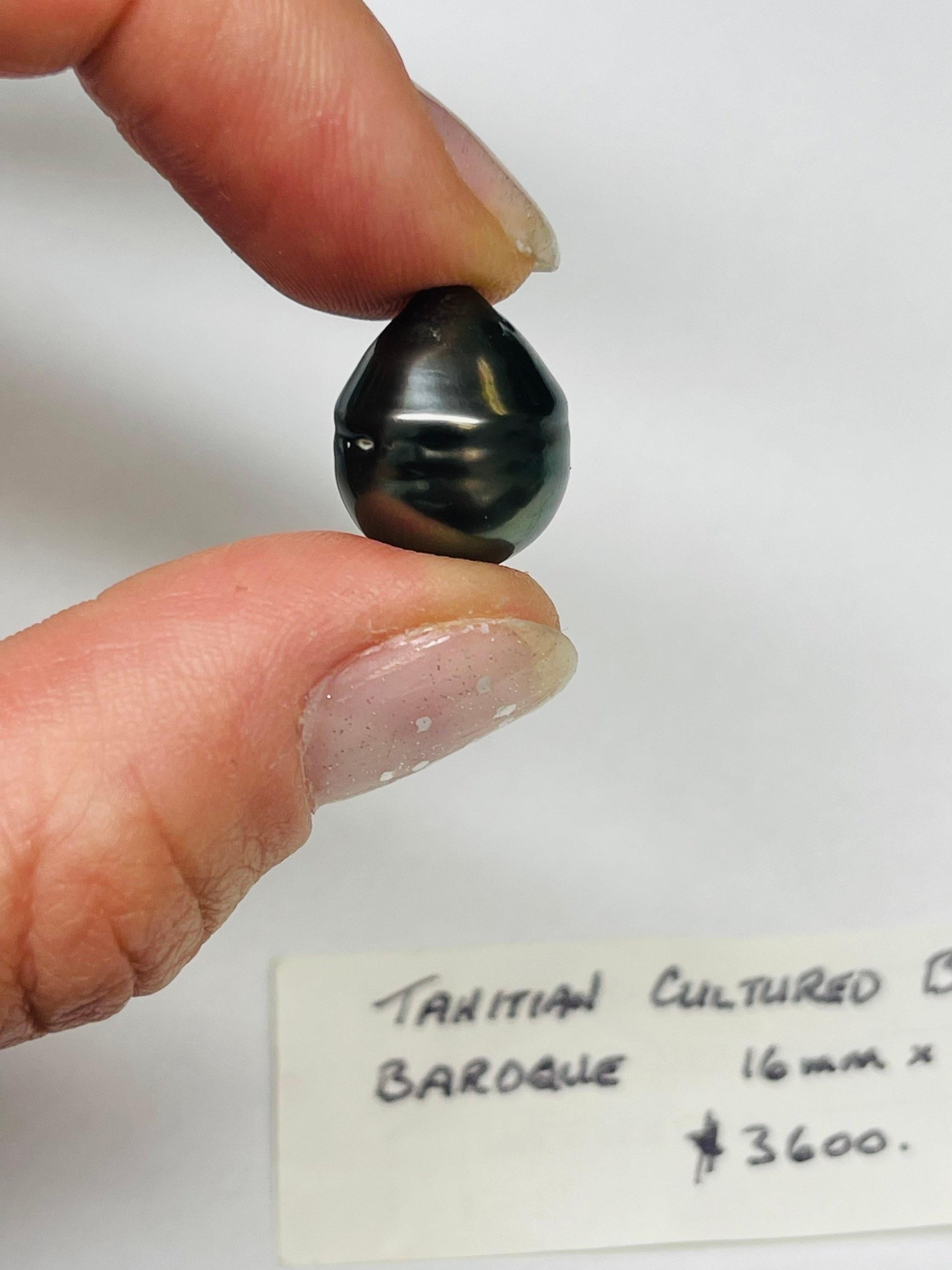 Tahitian Cultured Black Pearl 16mm High Luster Pearl Loose In New Condition For Sale In Boca Raton, FL