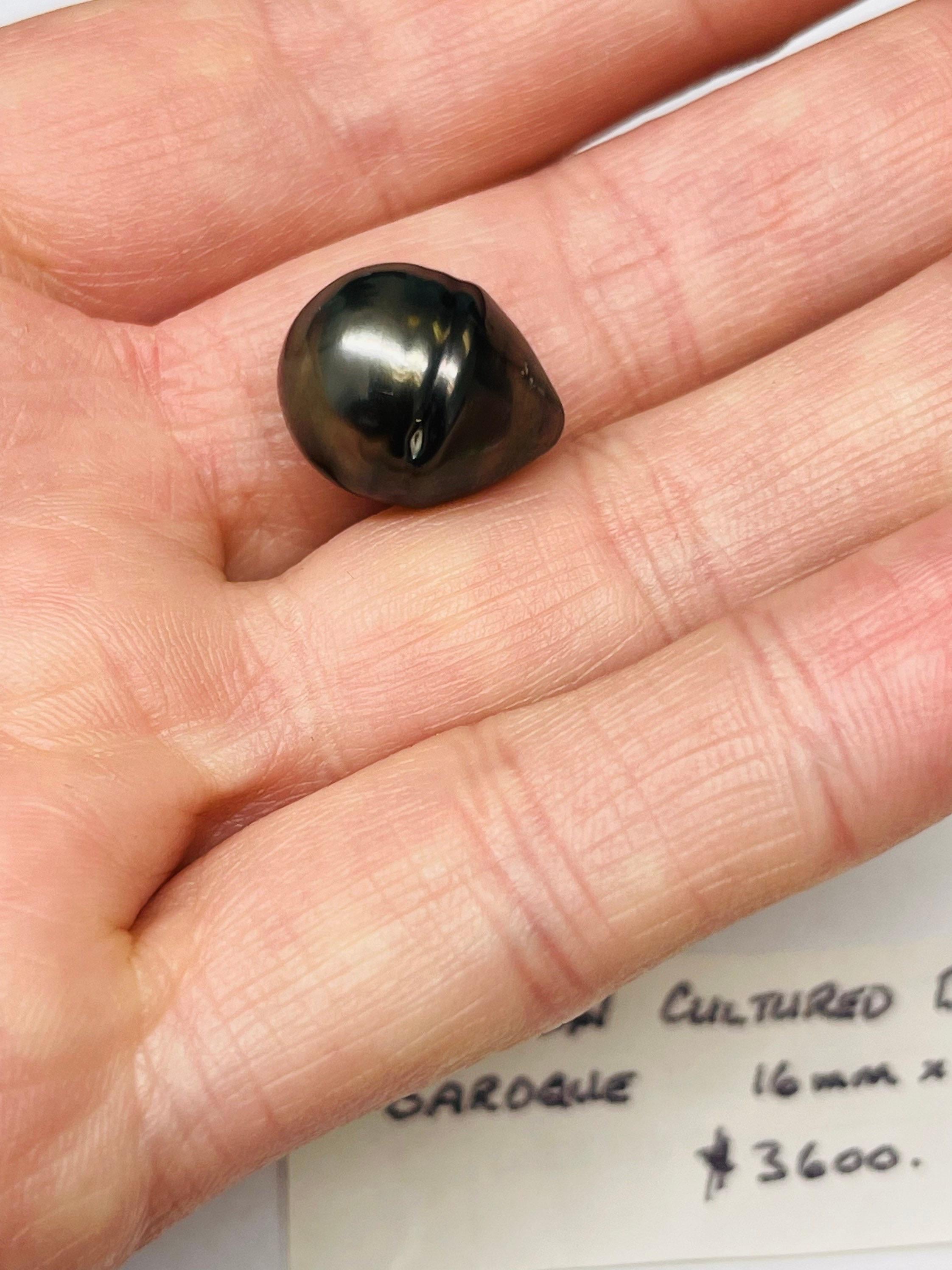 Tahitian Cultured Black Pearl 16mm High Luster Pearl Loose For Sale 1