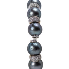 Tahitian Cultured Pearl and Diamond Bracelet