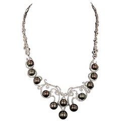 Tahitian Cultured Pearls Diamond Necklace