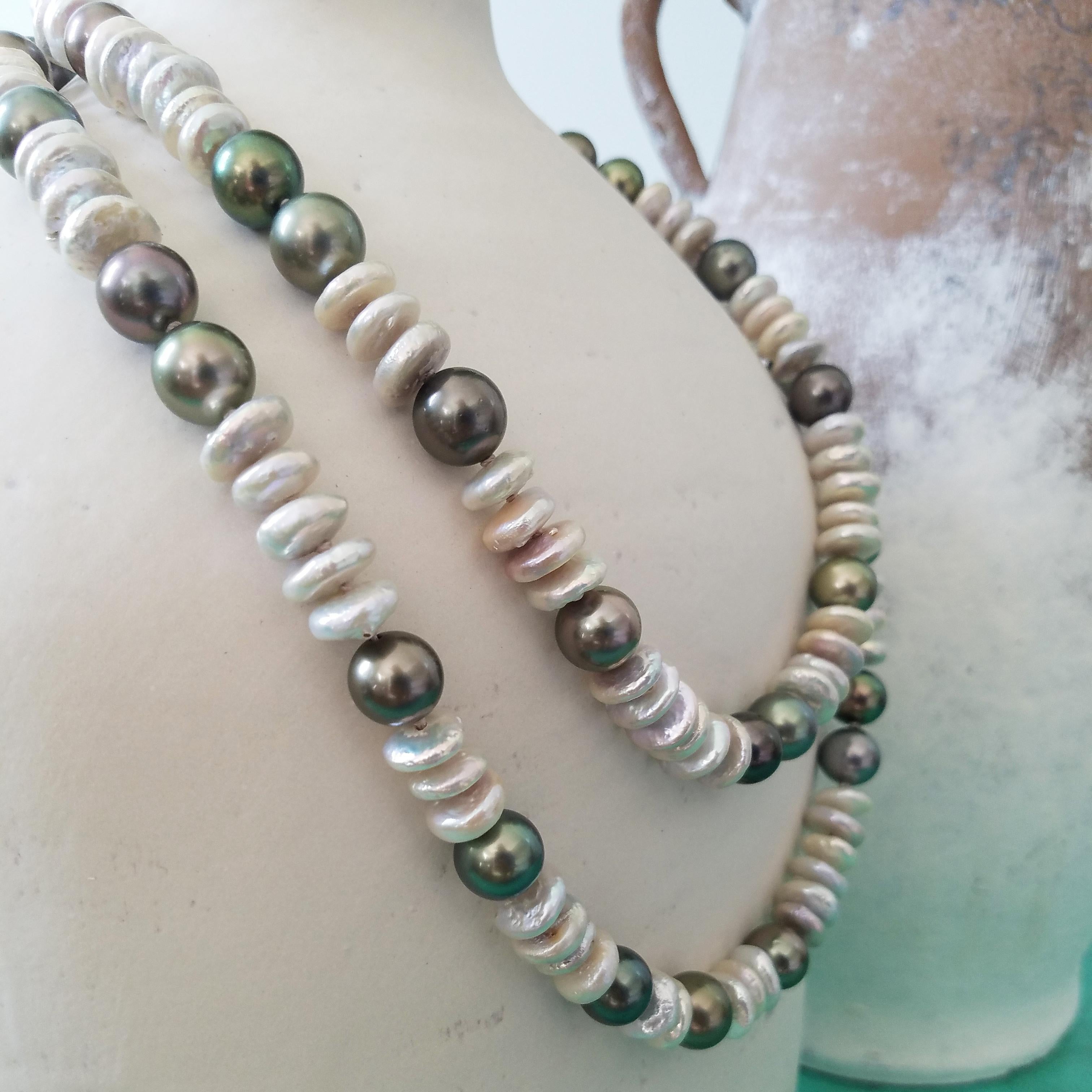 Collana con perle nere di Tahiti e perle d'acqua dolce in vendita 1