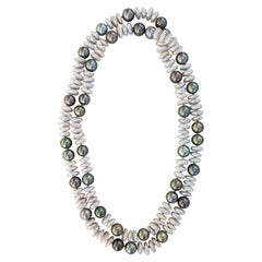 Tahitian Black Pearl and Fresh Water Pearl Necklace