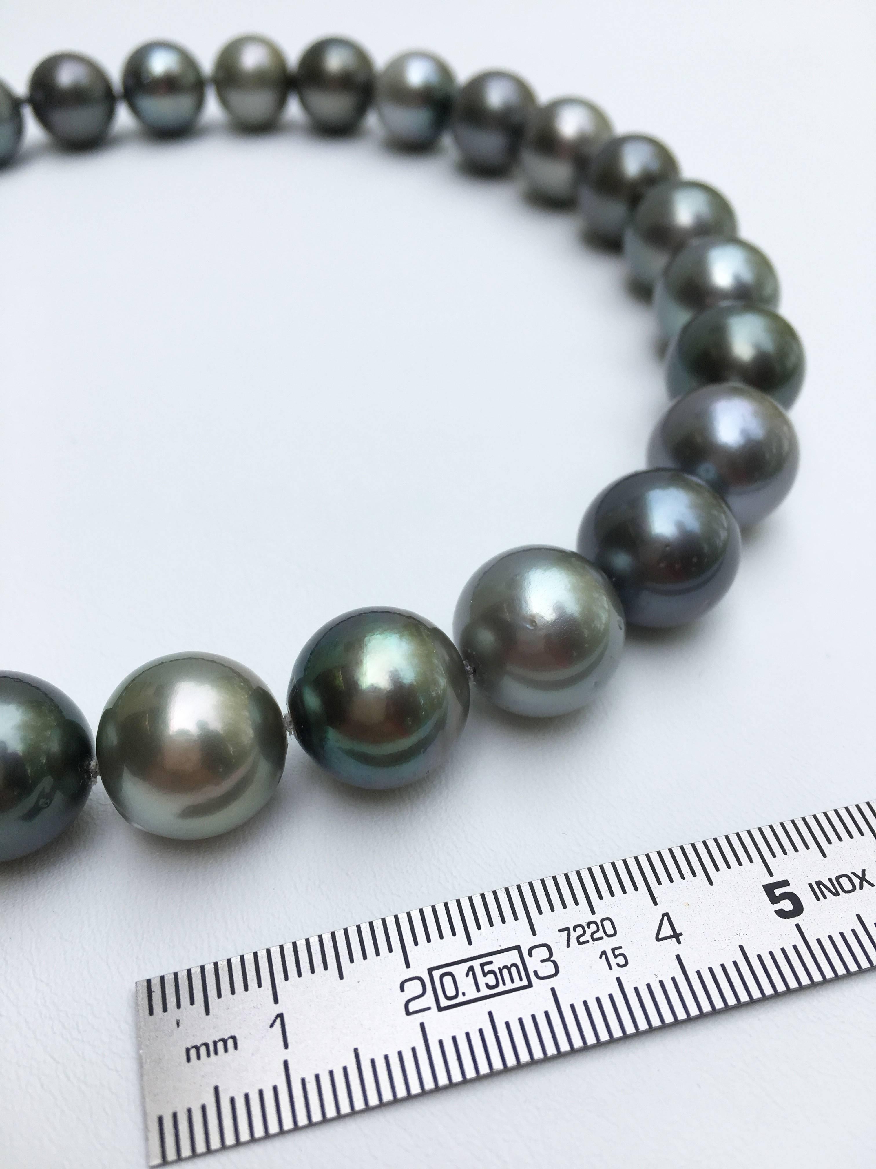 Tahitian Grey Cultured Pearl Choker Necklace For Sale 3