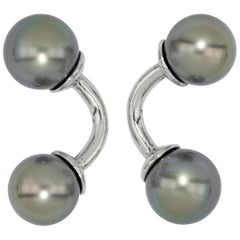 Tahitian Pearl 925 Silver Cufflinks
