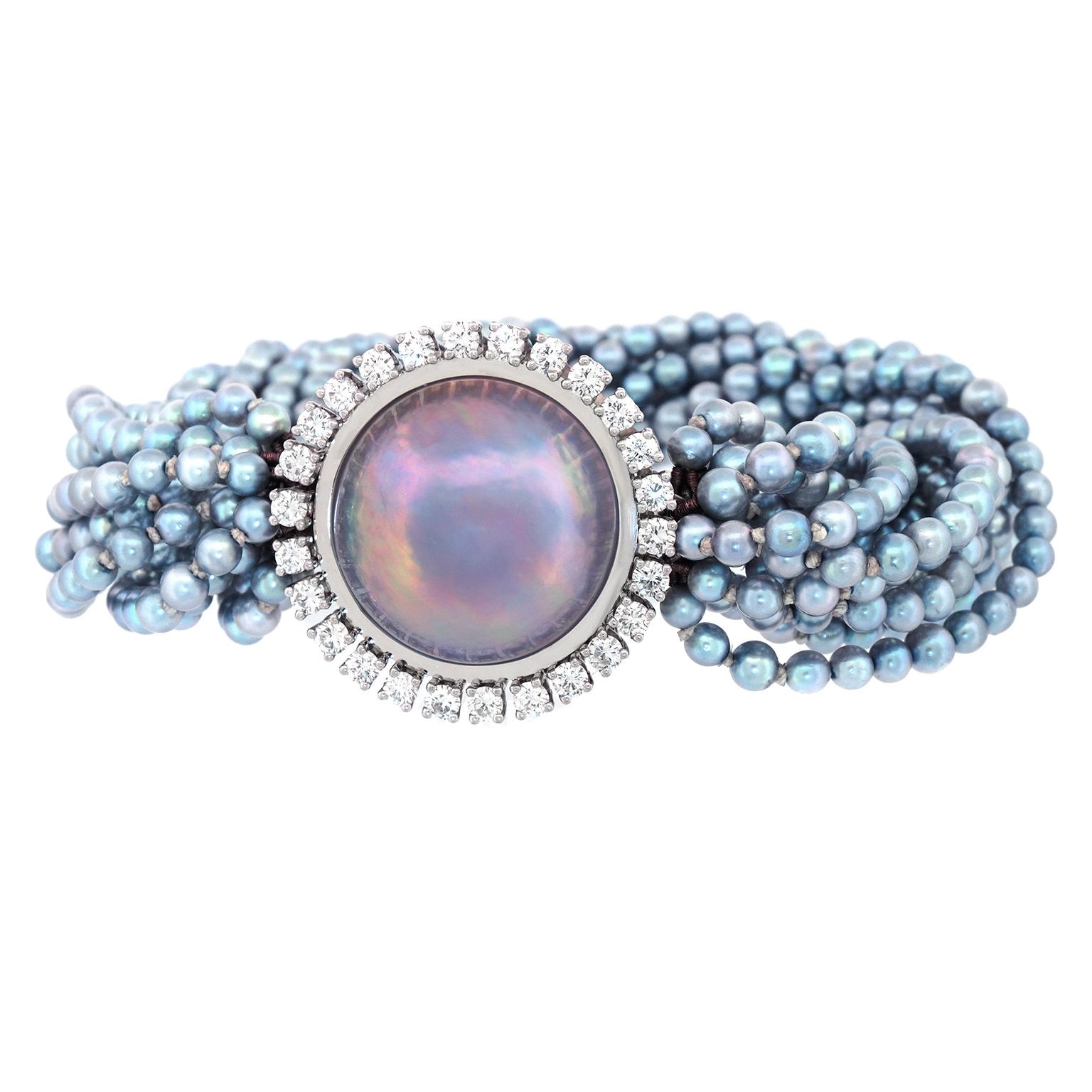 Tahitian Pearl and Diamond Bracelet 7
