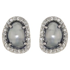 Tahitian Pearl and Diamond Earrings