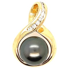 Colgante de Perla de Tahití y Diamante