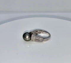 Tahitian Pearl and Diamond Ring