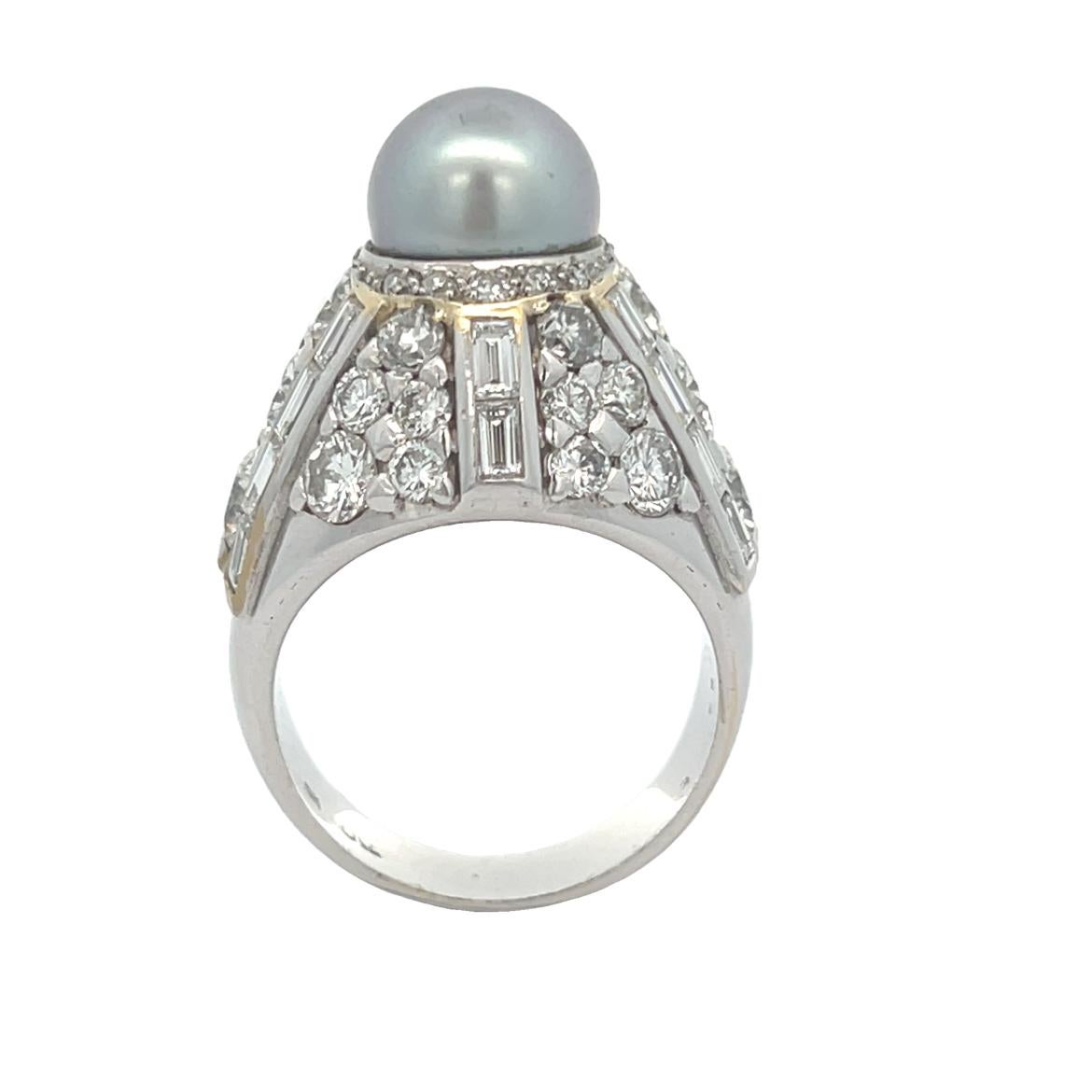 Tahiti-Perlen- und Diamantring im Angebot 2