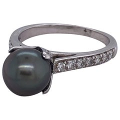 Tahitian Pearl and Diamond Ring