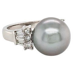 Tahitian Pearl and Diamond Ring