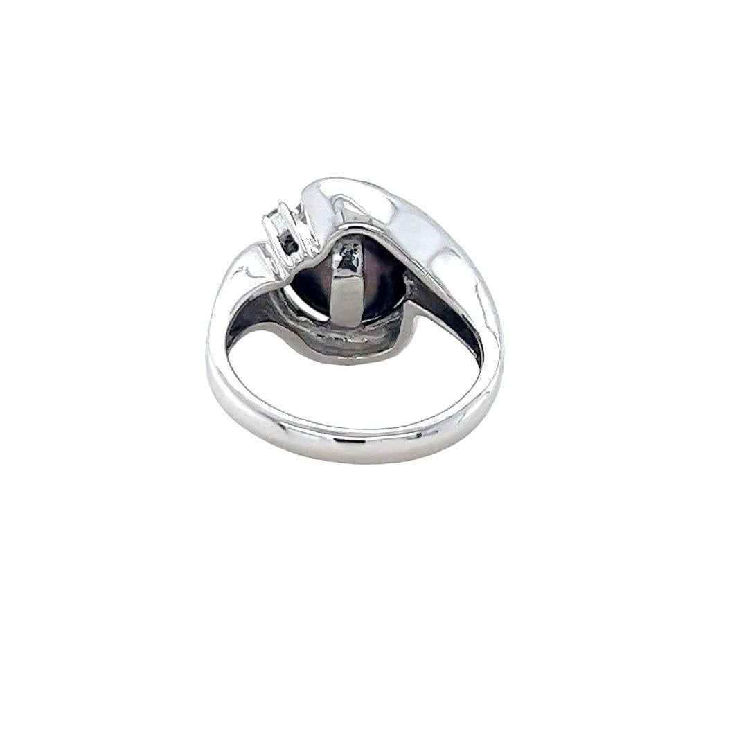 Tahiti-Perlen- und Diamantring aus Weißgold im Zustand „Gut“ im Angebot in Coral Gables, FL