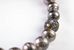 Tahitian Pearl and Multicolored Sapphire Necklace