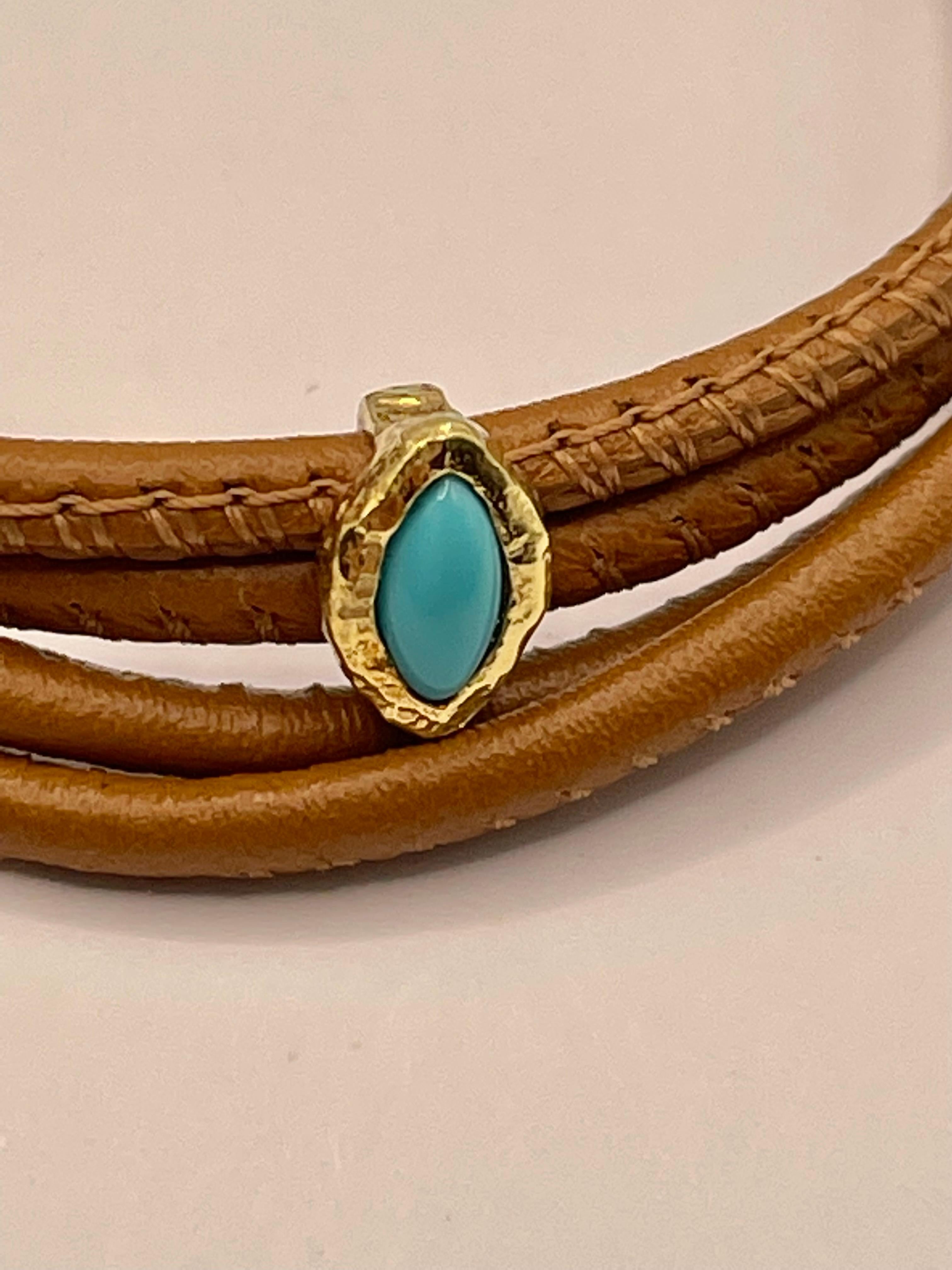 Modern Tahitian Pearl and Turquoise Evil Eye Bracelet by Julia Shlovsky For Sale