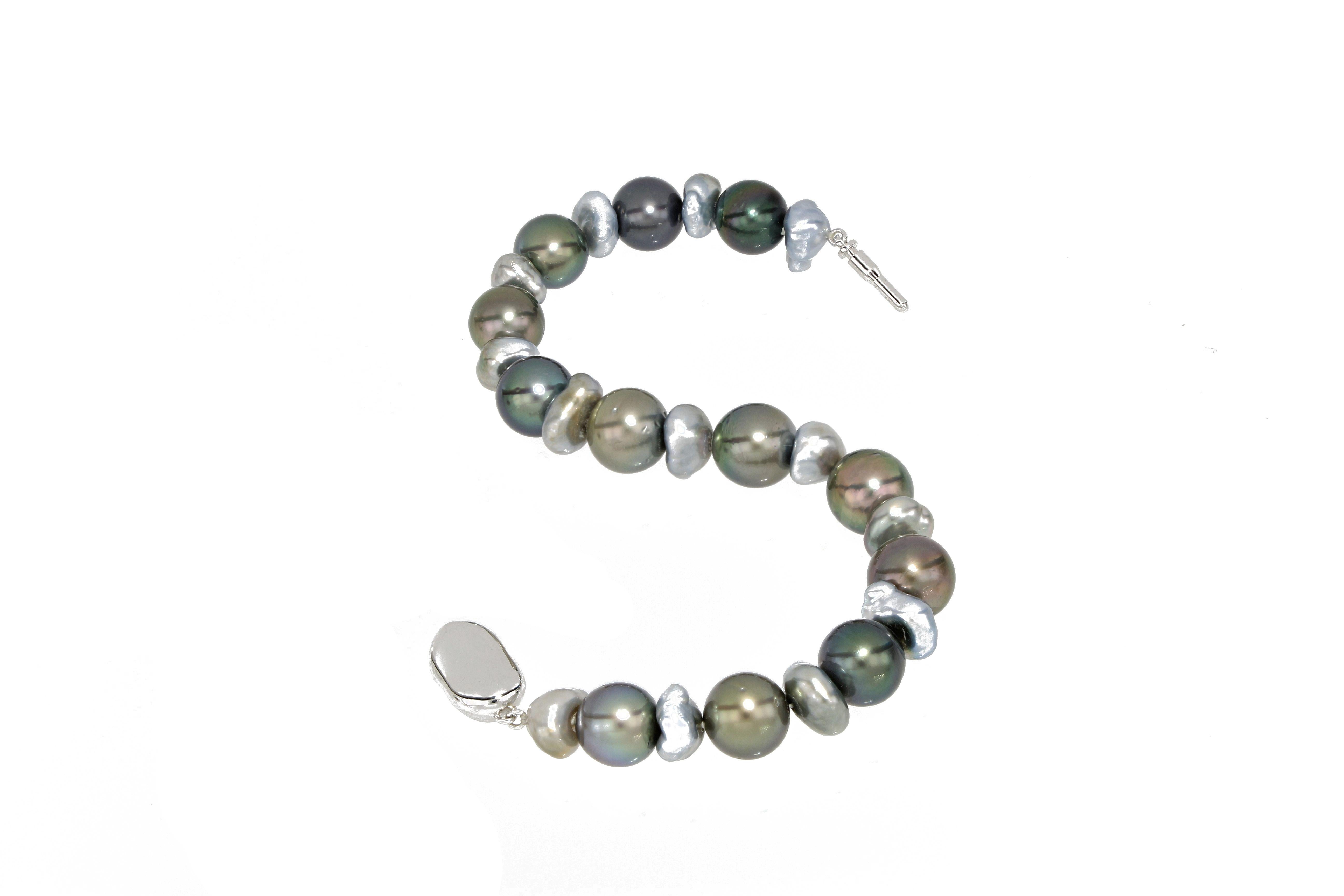 Contemporain Bracelet de perles de Tahiti en vente