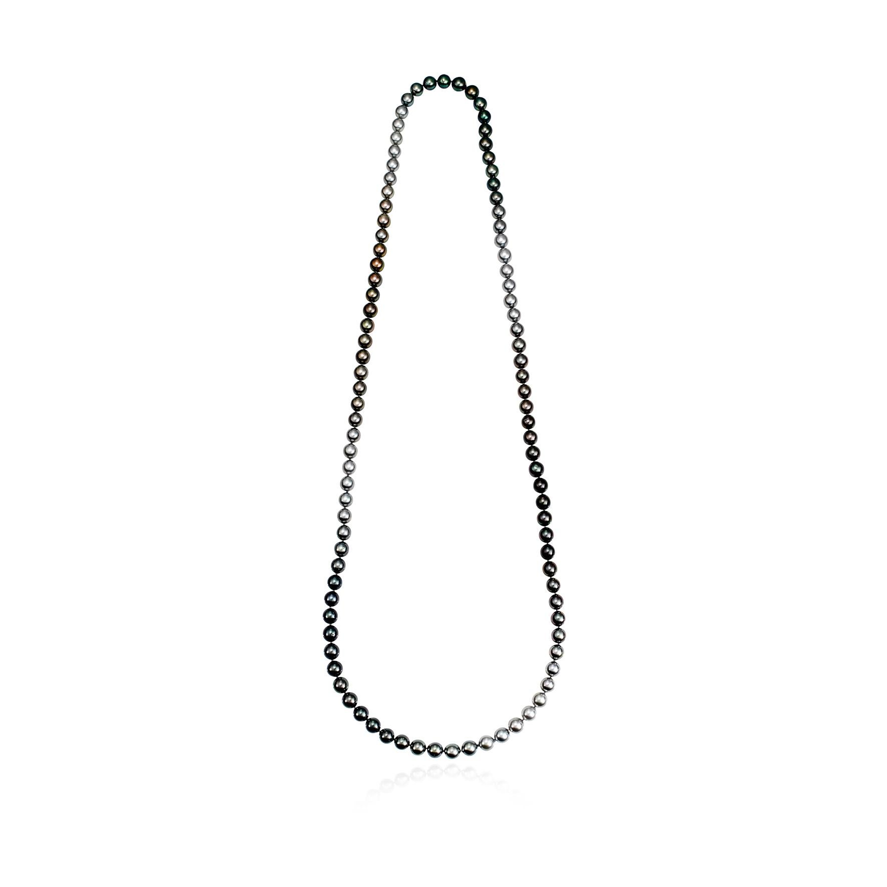 Tahitian Pearl Colour Fade Necklace For Sale