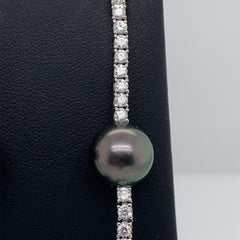 HARBOR D. Tahitian Pearl Diamond Drop Earrings 1.70 Carat
