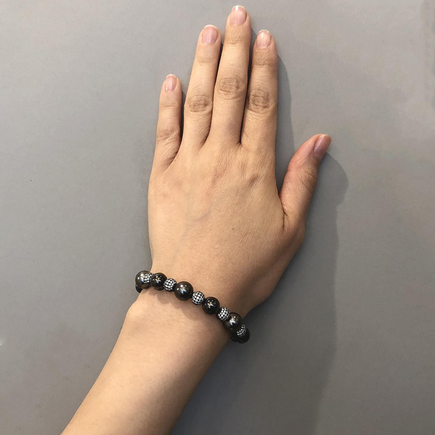 De las mujeres Pulsera de oro con perlas de Tahití y diamantes en venta