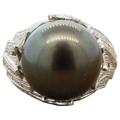 Tahitian Pearl Diamond Gold Ring