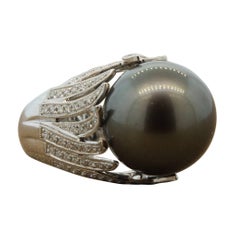 Tahitian Pearl Diamond Gold Ring