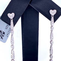 Tahitian Pearl Diamond Heart Drop Earrings 0.47 Carat 18 Karat White Gold