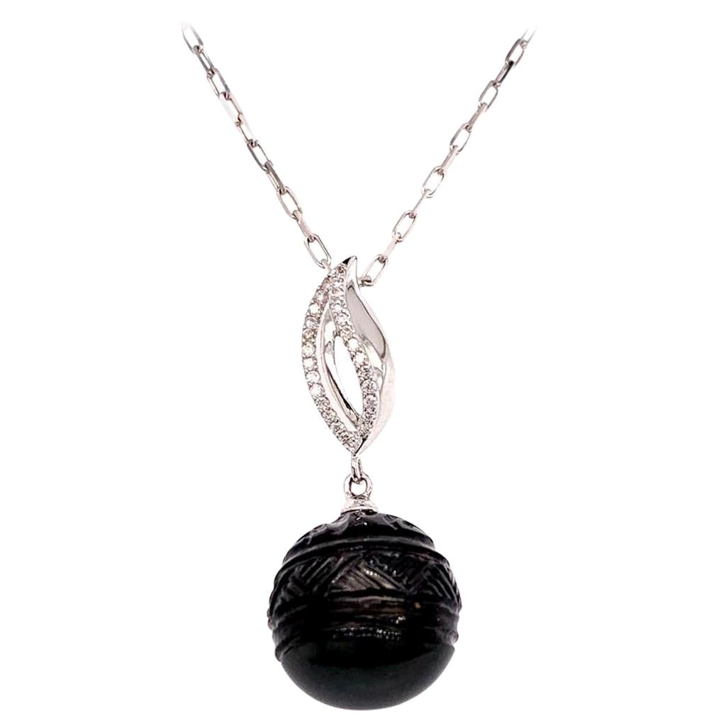 Colgante Diamante Perla de Tahití Oro 18k Certificado
