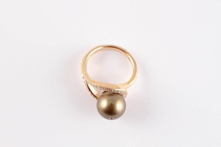 Tahitian Pearl Diamond Ring by Honora For Sale at 1stDibs