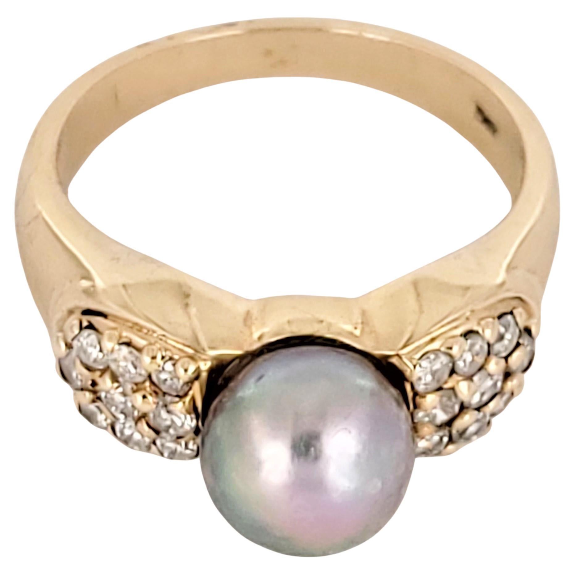 Tahitian Pearl & Diamond Ring