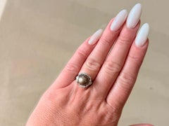 Tahitian Pearl Diamond Ring Platinum
