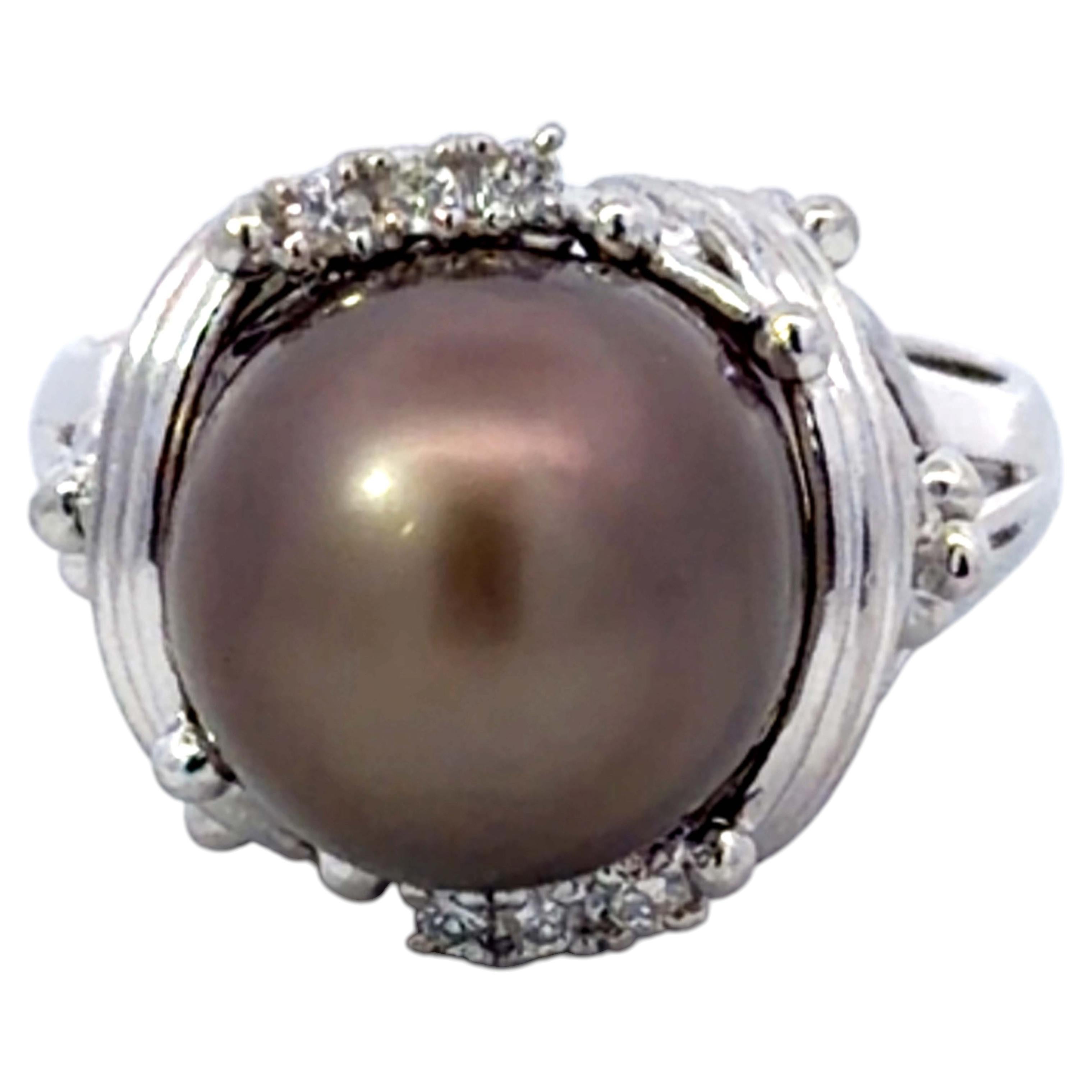 Tahiti Perle Diamant Ring Platin