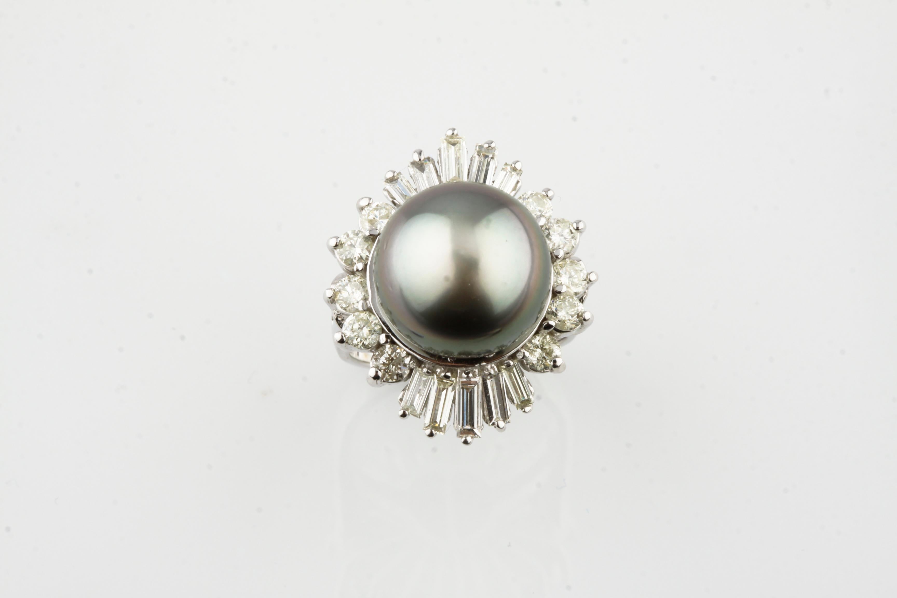 white gold tahitian pearl ring