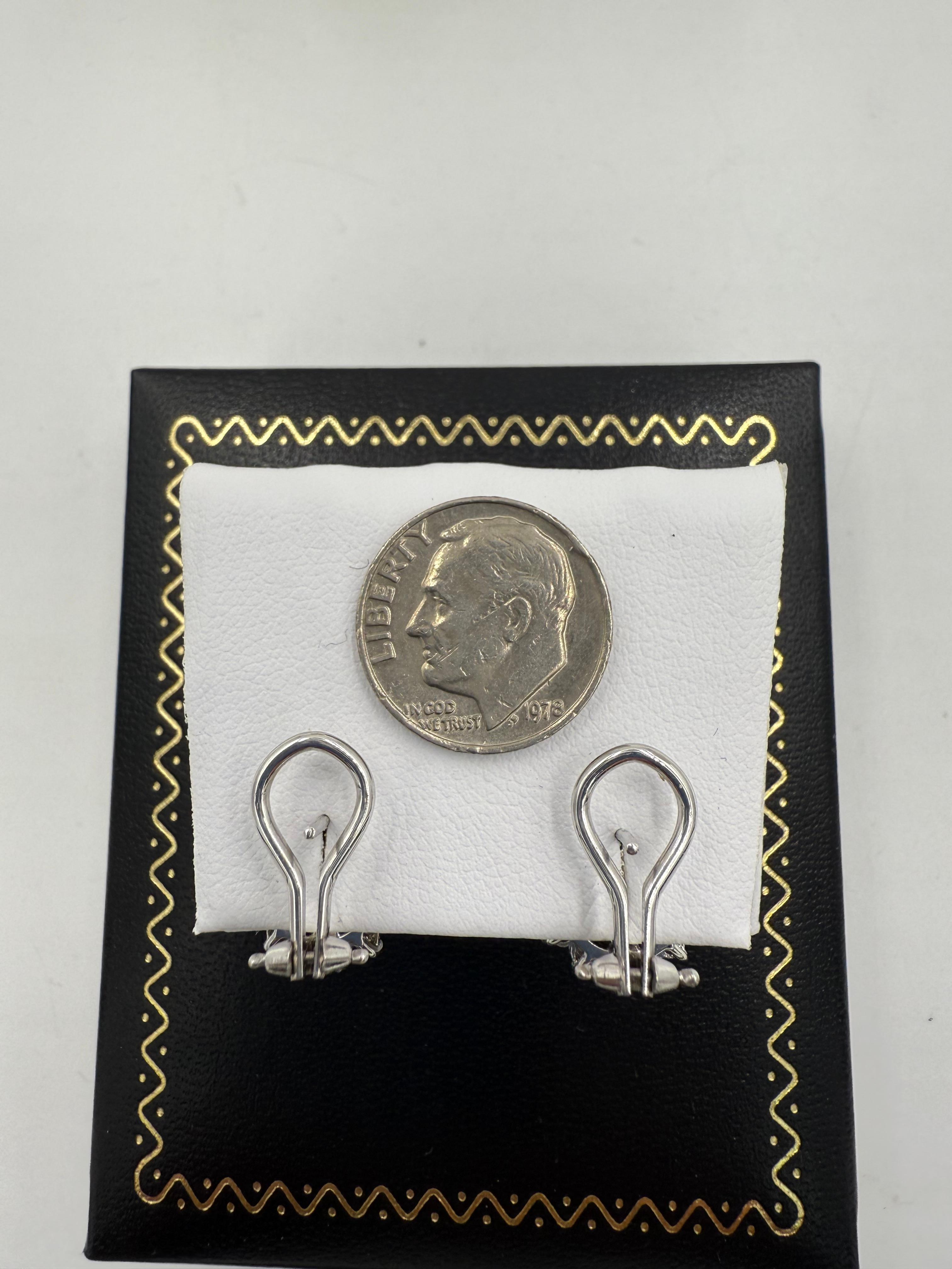 Boucles d'oreilles or blanc diamant perle de Tahiti Unisexe en vente