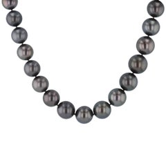 Tahitian Pearl Diamond White Gold Estate Necklace