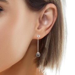 Tahitian Pearl Earrings 14k White Gold Certified
