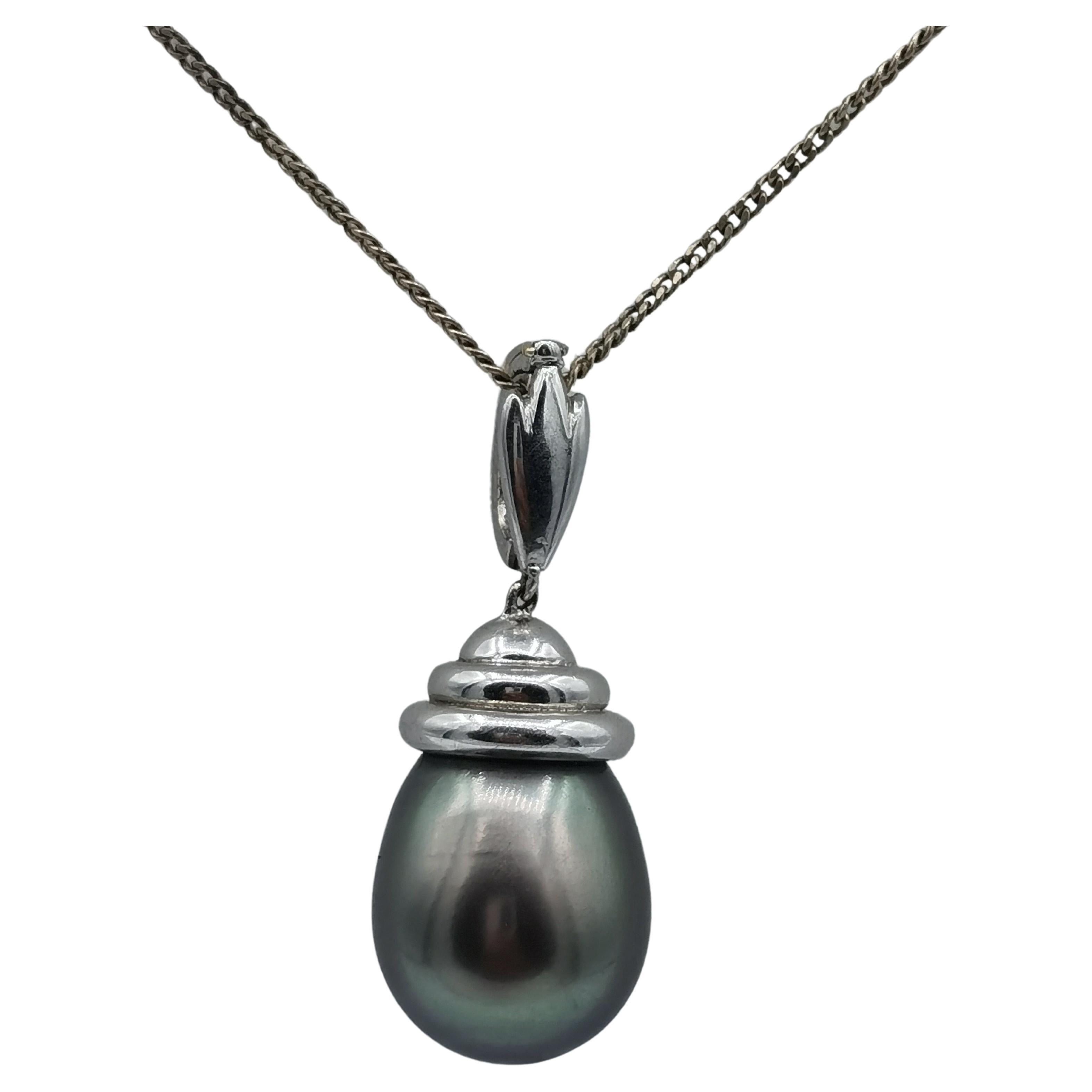 Tahitian pearl in white gold 18 k For Sale